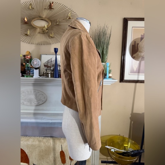 Quince 100% Suede Biker Jacket in XS pecan brown - Picture 9 of 16